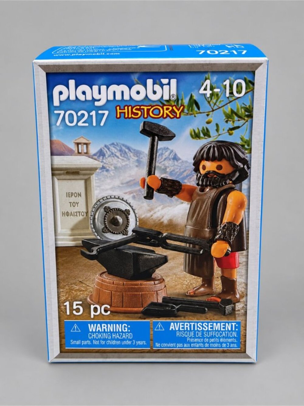 NIB Playmobil History 70217 Hephaestus Greek God Blacksmith Anvil 15 Pc